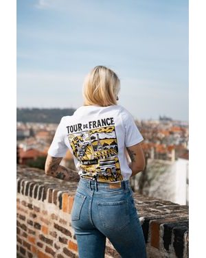 Tričko Bajk je láska Tour de France unisex - biela