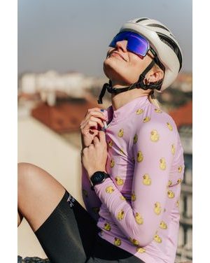 Dámský dlouhý cyklistický dres Kolo je láska Quack me if you can - růžová