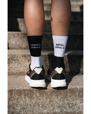 Ponožky na kolo Kolo je Neběžím pomalu, běžím zónu 2 - bílá