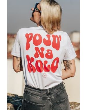 Tričko Kolo je láska Pojď na kolo unisex s červeným