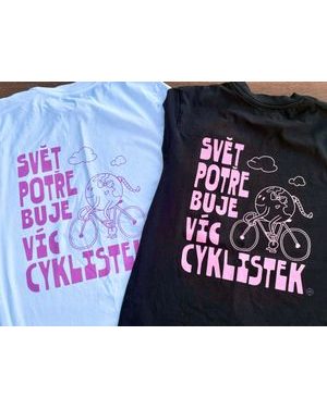 Tričko Kolo je láska collab PMS - Svět potřebuje víc cyklistek - bílá