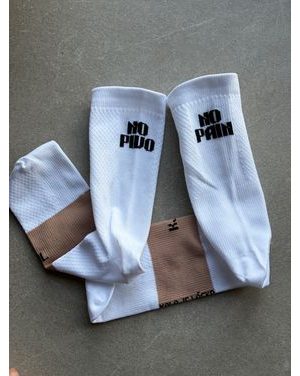 Cyklistické ponožky Bajk je láska No Pain No Pivo - biela