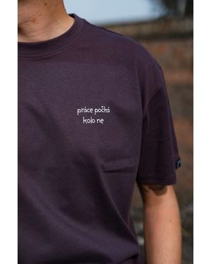 Tričko Kolo je láska Práce počká, kolo ne unisex oversize - fialová