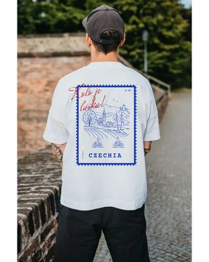 Tričko Kolo je láska Czechia unisex - OVERSIZE bílá