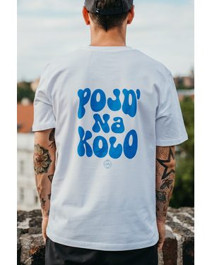Tričko Kolo je láska Pojď na kolo unisex s modrým