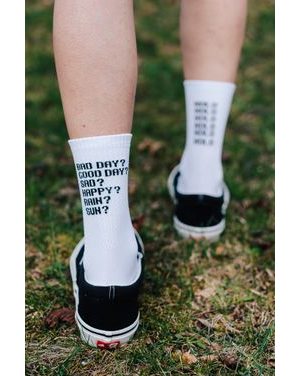 Cyklistické ponožky Bajk je láska Bad day – biele