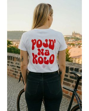 Tričko Kolo je láska Pojď na kolo unisex s červeným