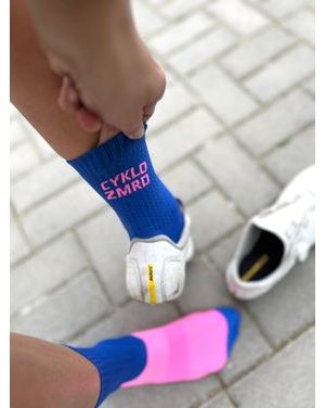 Ponožky na kolo Kolo je Láska Cyklozmrd modrá/růžová