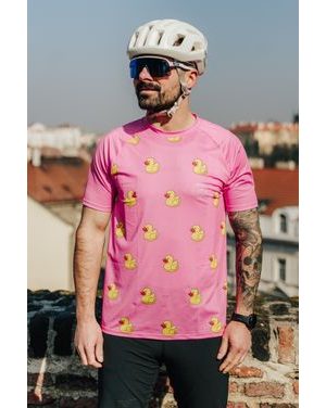 MTB cyklistický dres Kolo je láska Duck růžový pánský