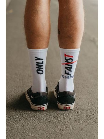 Ponožky na kolo Kolo je Láska Only Fast Cycling Club - bílá