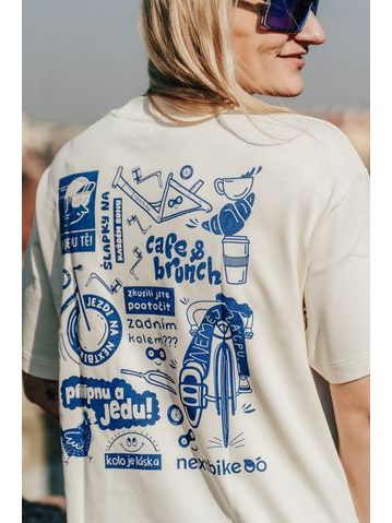 Tričko Nextbajk je láska Collab Nextbike & Kolo je láska - krémová