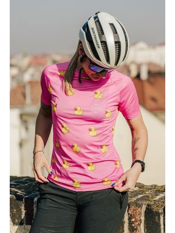 MTB cyklistický dres Kolo je láska Duck růžový dámský