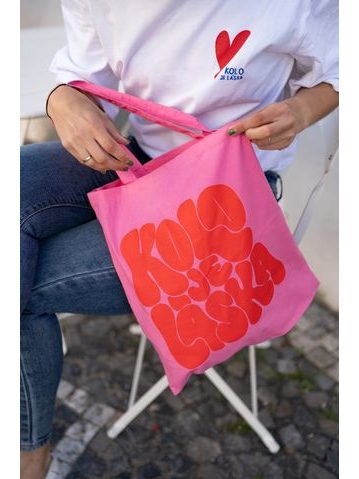 Plátěná taška Kolo je láska - růžová