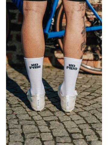 Calze da ciclismo La bici e amore No Pain No Pivo - bianche