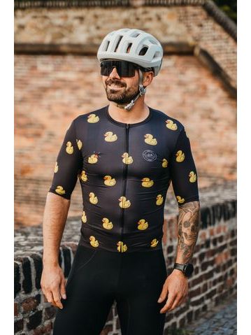 Pánský cyklistický dres Kolo je láska Quack me if you can - černá