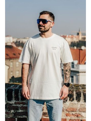 Tričko Kolo je láska Práce počká, kolo ne unisex oversize - krémová