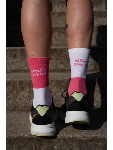 Ponožky na kolo Kolo je Neběžím pomalu, běžím zónu 2 - růžová