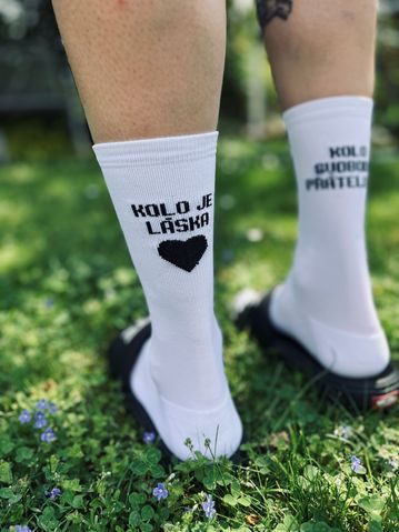 Ponožky na běhání Kolo je Láska Jsem Single - bílá