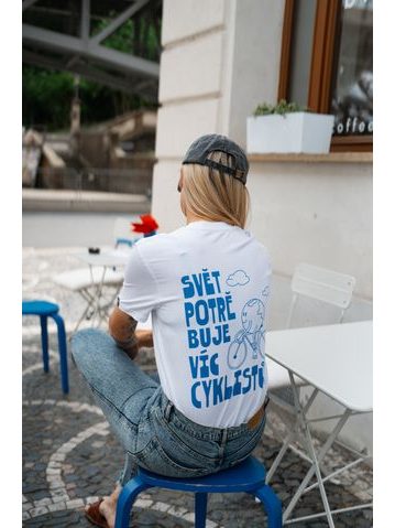 T-shirt La bici e amore Il mondo ha bisogno di più ciclisti unisex - bianca