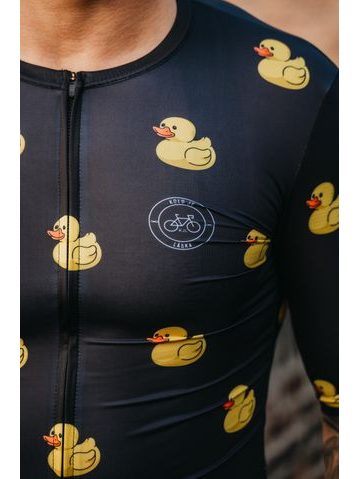 Pánský cyklistický dres Kolo je láska Quack me if you can - černá