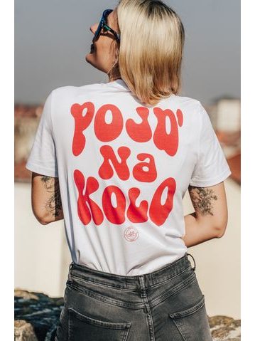 Tričko Kolo je láska Pojď na kolo unisex s červeným