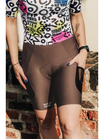 Dámske cargo cyklistické nohavice Bajk je láska No Broken hearts – čierne