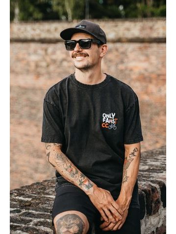 Tričko Kolo je láska OF Cycling Club Oversize - černá