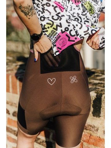 Dámské cargo cyklistické kalhoty Kolo je láska No Broken hearts - hnědá