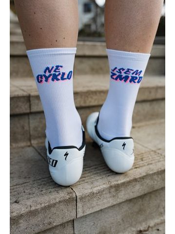 Ponožky na kolo Kolo je Láska NEjsem Cyklozmrd - bílá