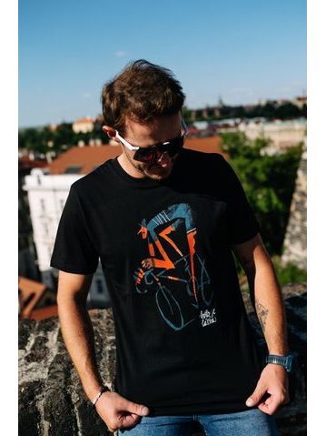 Tričko Kolo je láska Série cyklistů Chrt - unisex - černá