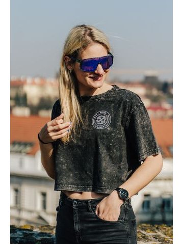 Dámske tričko Drepujem, pretože nemám prsia - tmavosivá