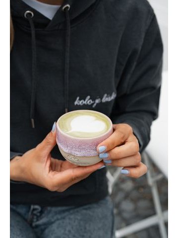 Espresso hrnček Bajk je láska - ružové nebíčko
