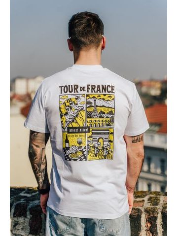 Tričko Bajk je láska Tour de France unisex - biela