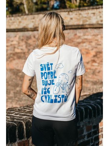 Tričko Kolo je láska Svět potřebuje víc cyklistů unisex - bílá