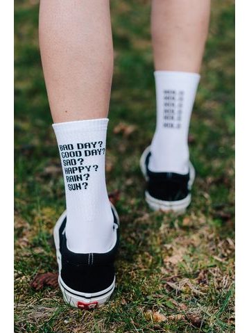 Ponožky na kolo Kolo je Láska Bad day - bílá