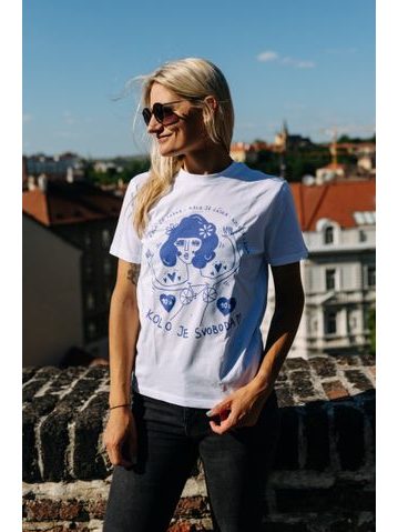 Tričko Kolo je láska Série cyklistů Královna pelotonu - unisex - bílá