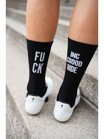Ponožky na kolo Kolo je Láska Fucking Goooood Ride - černá