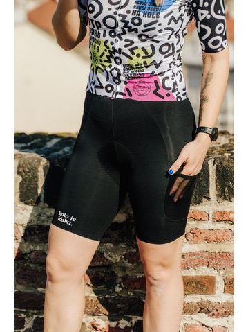 Dámské cargo cyklistické kalhoty Kolo je láska No Broken hearts - černá