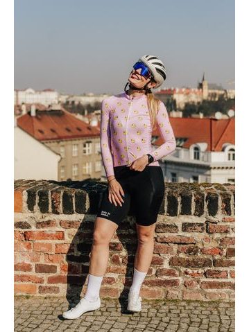 Dámský dlouhý cyklistický dres Kolo je láska Quack me if you can - růžová