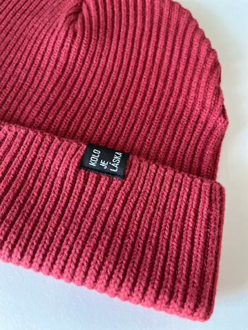 Zimní čepice Kolo je láska Pink Love - černá