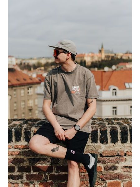 Tričko Kolo je láska OF Cycling Club Oversize - hnědá