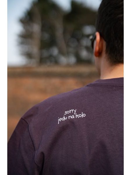 Tričko Kolo je láska Práce počká, kolo ne unisex oversize - fialová