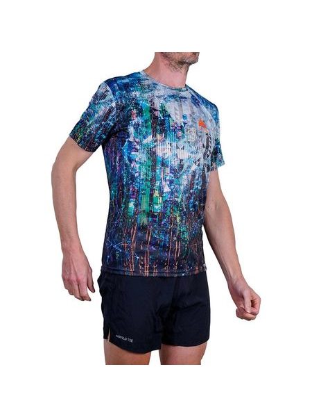 WildTee Funkční triko CYBER EN - Modrá