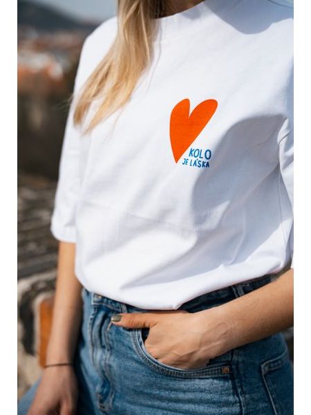 Tričko Kolo je láska Srdíčko - bílá