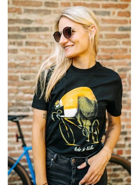 Tričko Kolo je láska Série cyklistů Těžká váha - unisex - černá