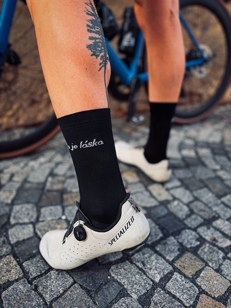 Cyklistické ponožky Bajk je láska – čierne
