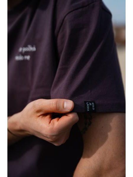 Tričko Kolo je láska Práce počká, kolo ne unisex oversize - fialová