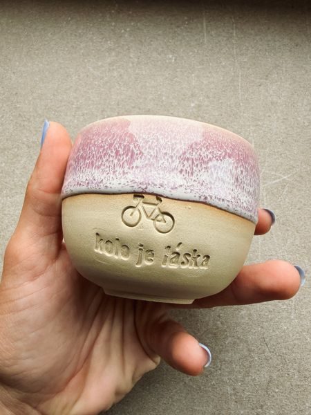 Espresso hrníček Kolo je láska - růžové nebíčko