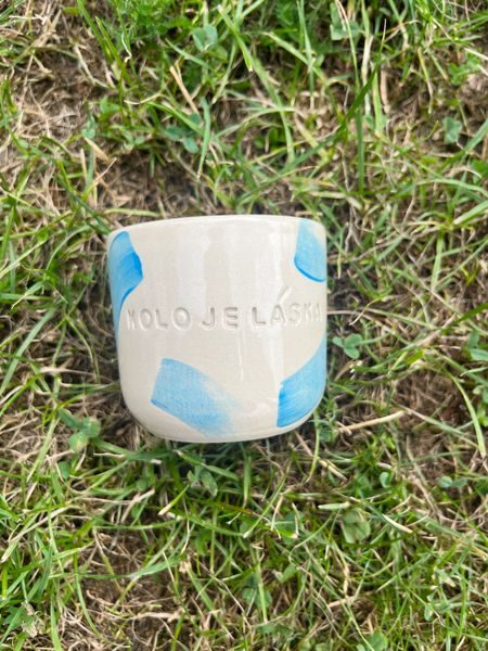 Espresso hrníček Kolo je láska - Brush Love Blue