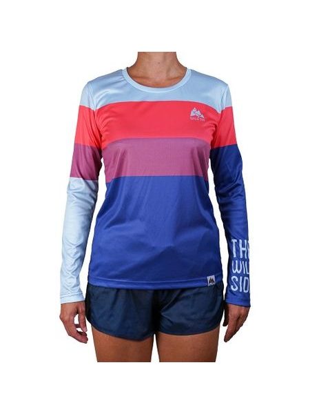 WildTee Běžecké triko COLORBLOK RED W - Modrá